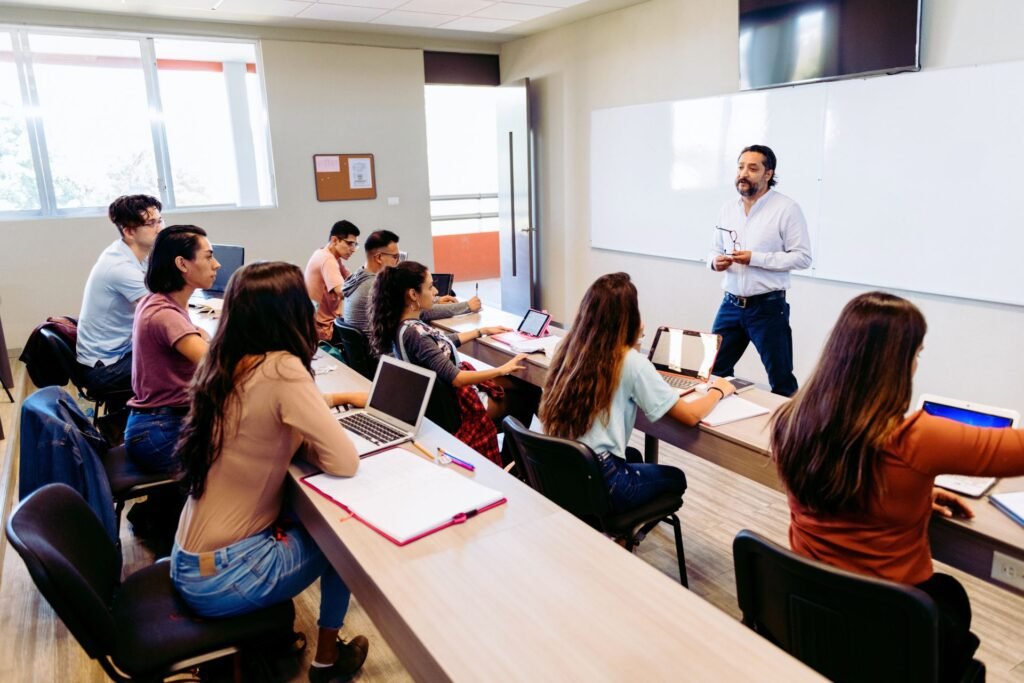 teacher in fron of his class